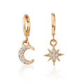 Haset Star Moon Asymmetric Earrings - Gold [8ZFY7CMW]