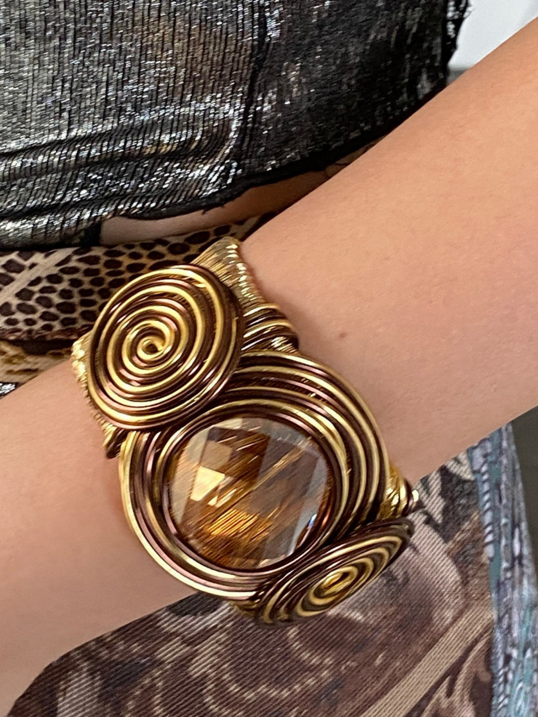 Solara Antique Spiral Cuff Bracelet