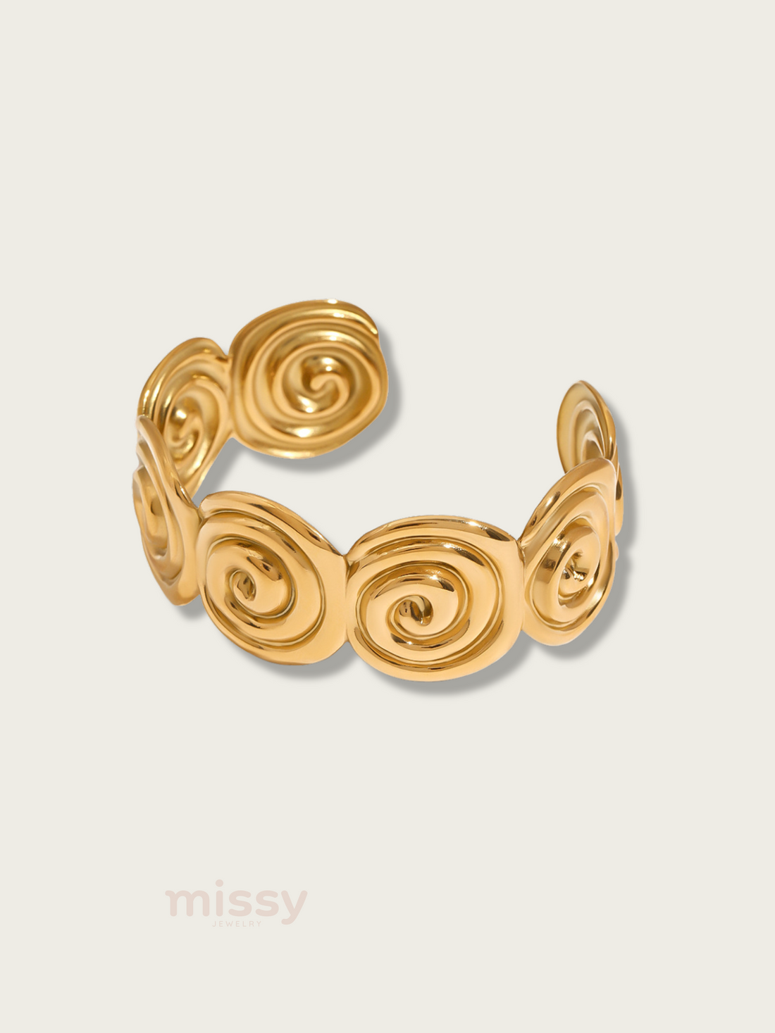 Devin Spiral Statement Cuff Bracelet