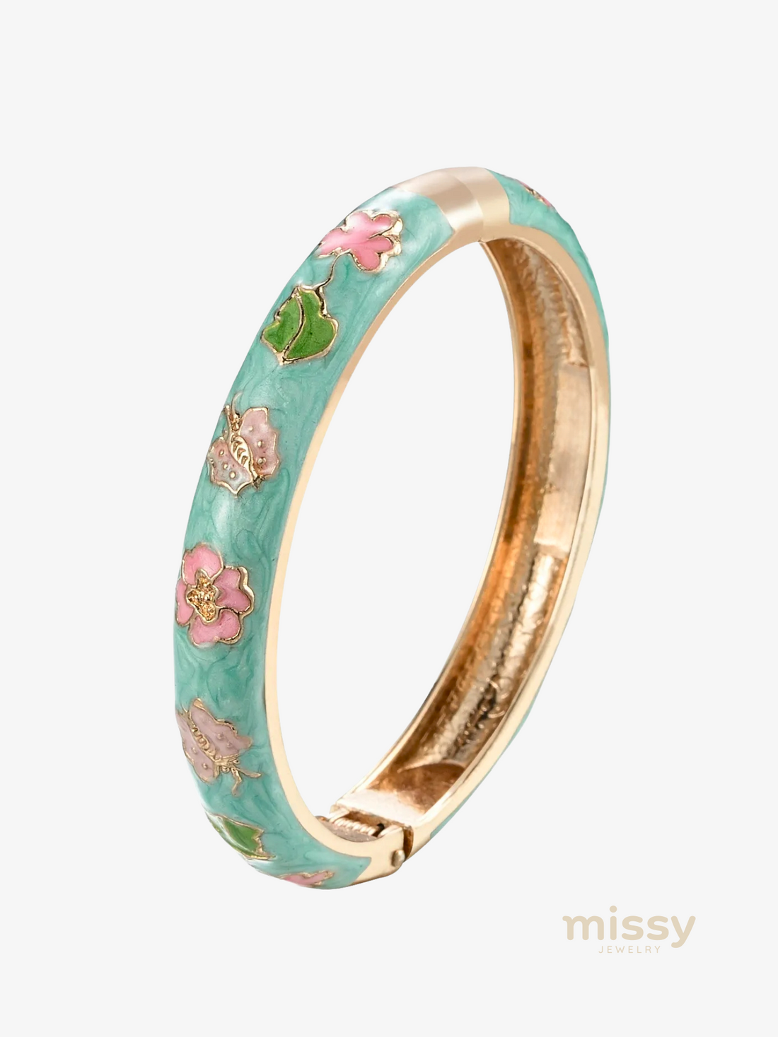 Fraida Green Floral Bangle