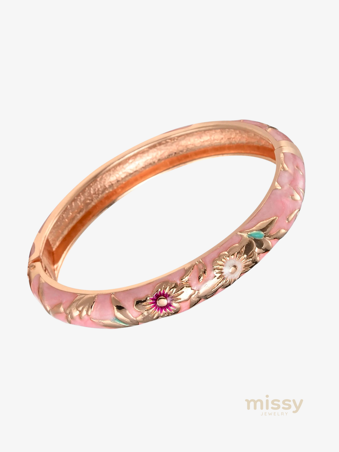 Bella Light Pink Floral Bangle