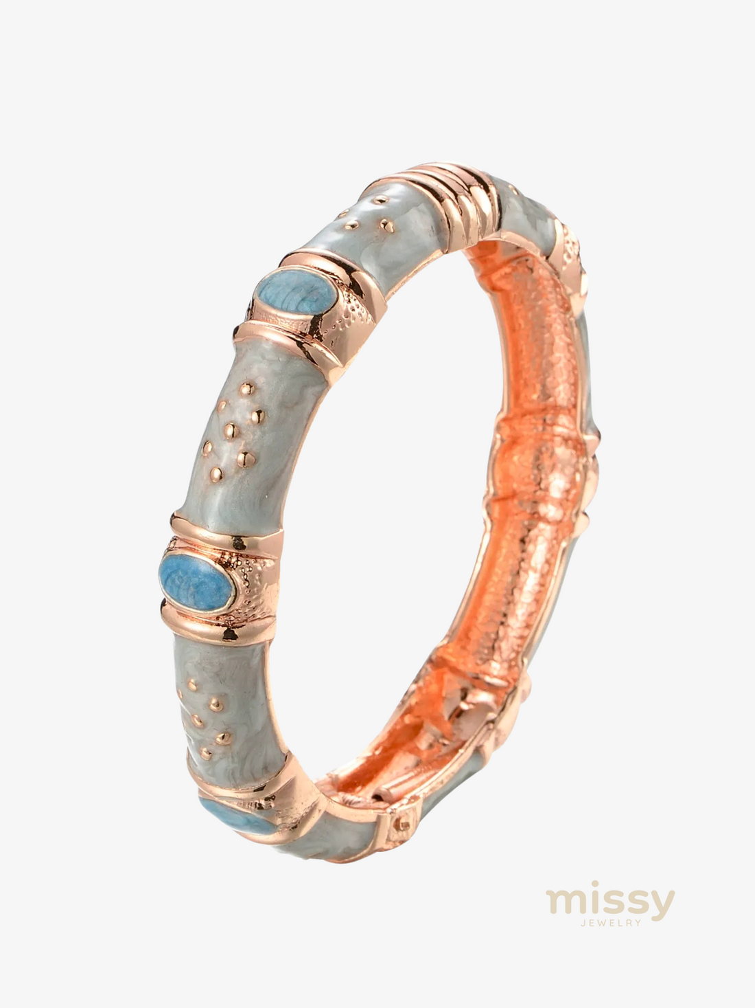 Roman Blue Floral Bangle