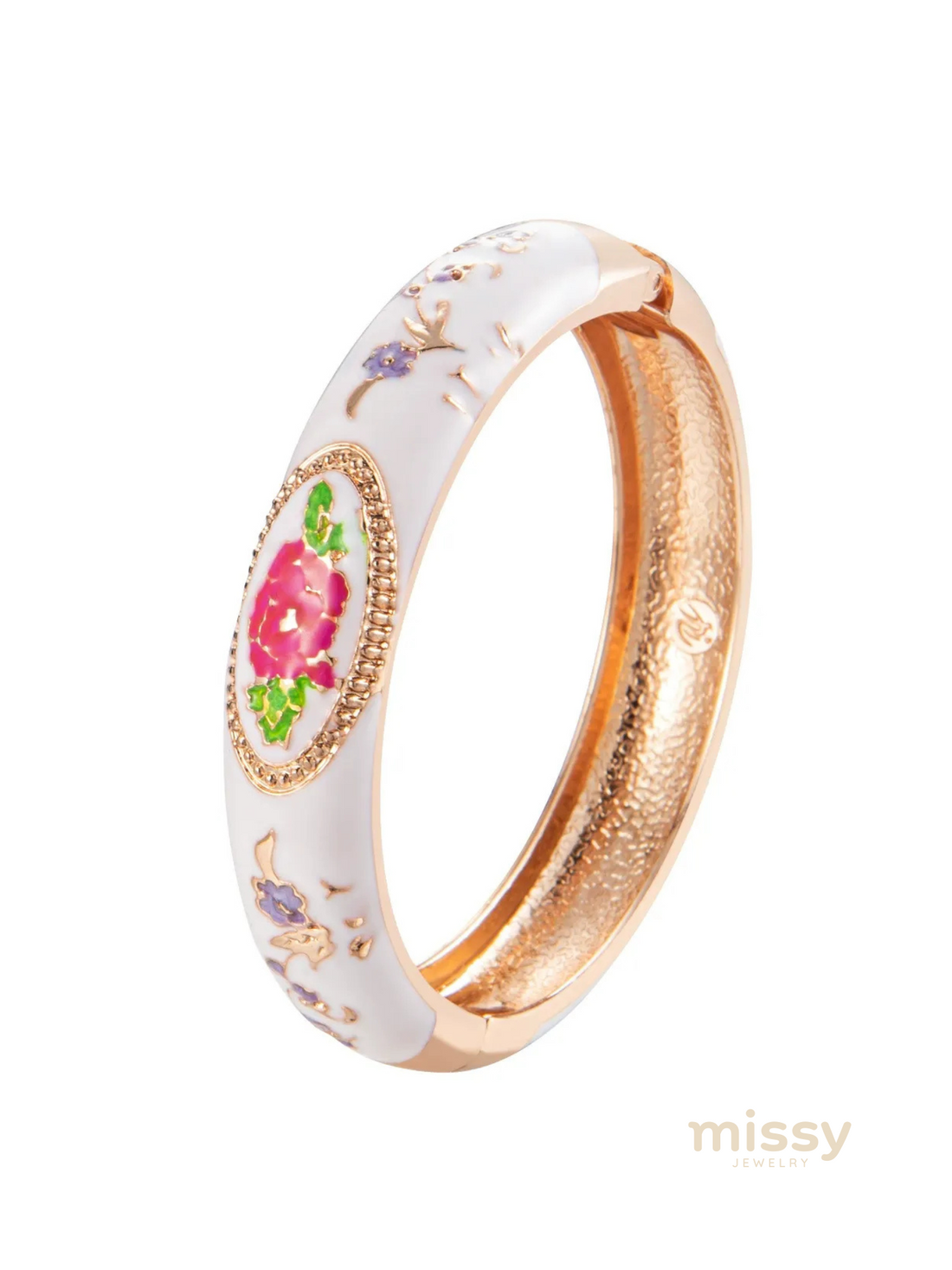 Sansa White Floral Bangle