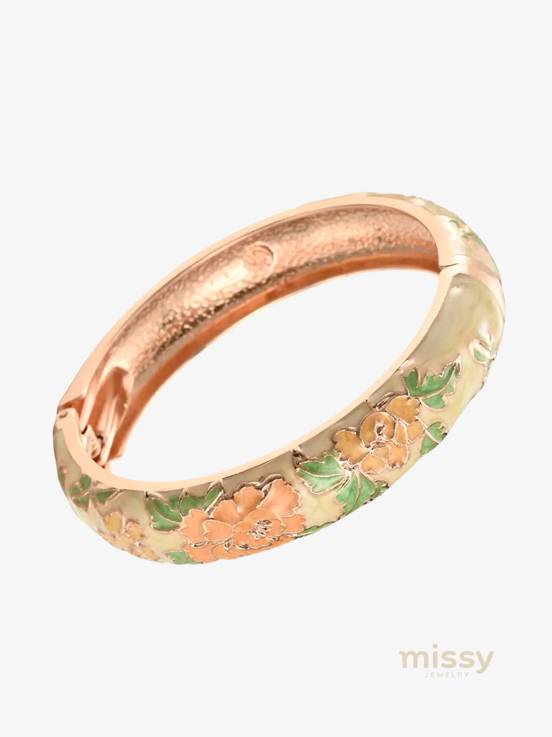 Calise Peach Floral Bangle
