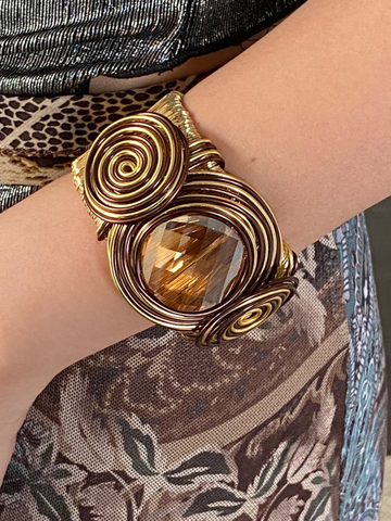 Solara Antique Spiral Cuff Bracelet