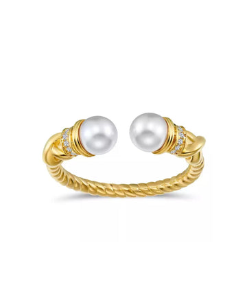 Guardian Pearl Twist Open Ring