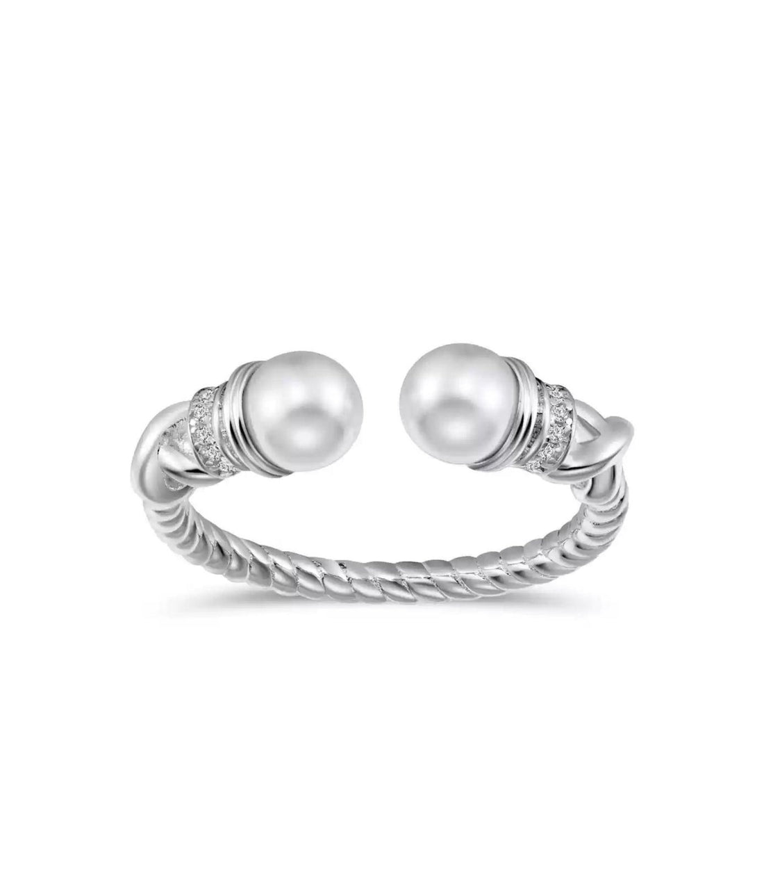 Guardian Pearl Twist Open Ring