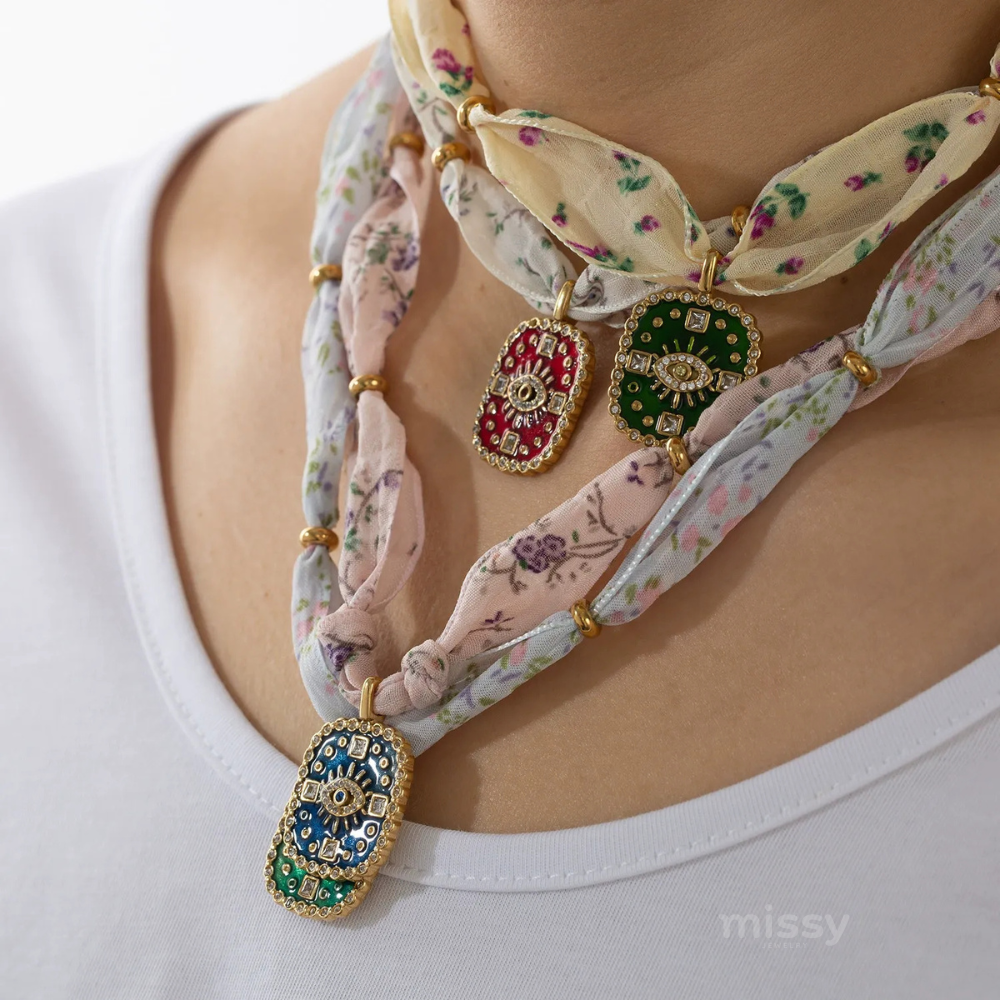 Neve Silk Scarf Pendant Necklace
