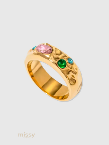 Corah Hammered Zircon Ring