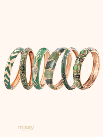 Leana Green Floral Bangle