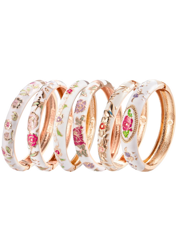 Sansa White Floral Bangle