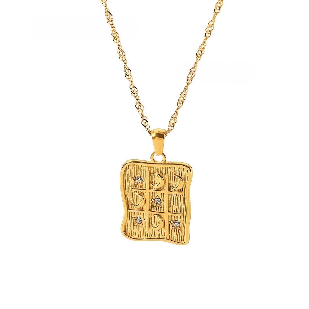 Celine Golden Moon Hieroglyph Necklace