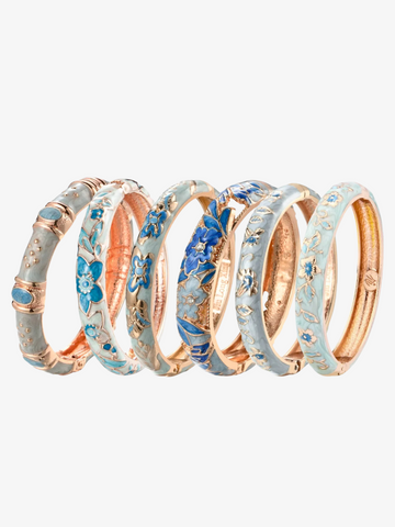 Roman Blue Floral Bangle