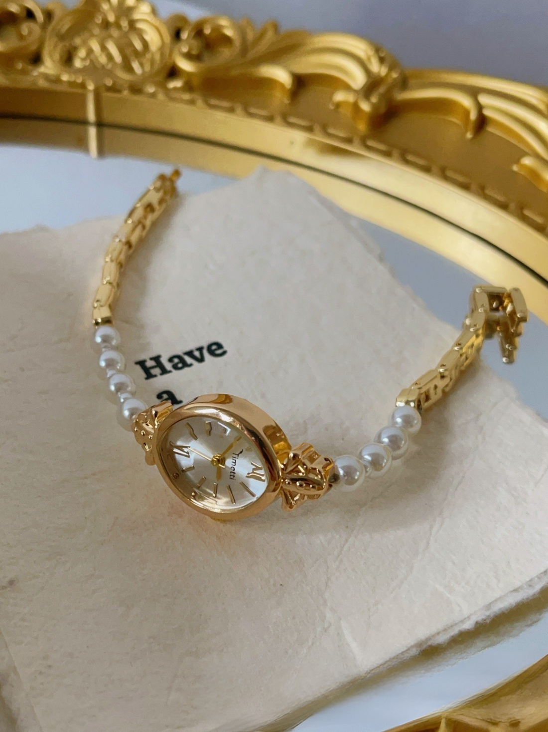 Cristal Pearl Bracelet Watch