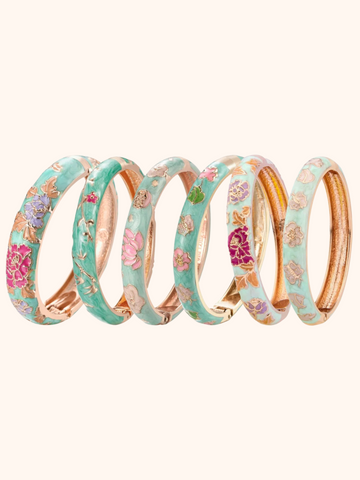 Megan Enamel Floral Bangle Bracelet