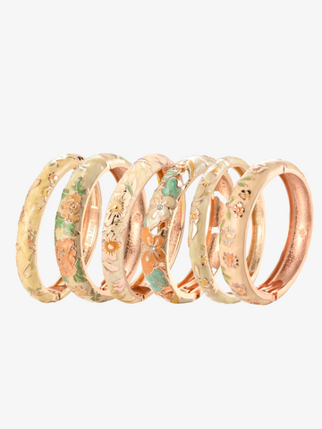 Calise Peach Floral Bangle