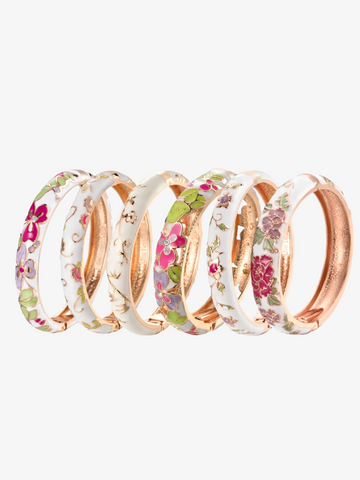 Aria White Floral Bangle