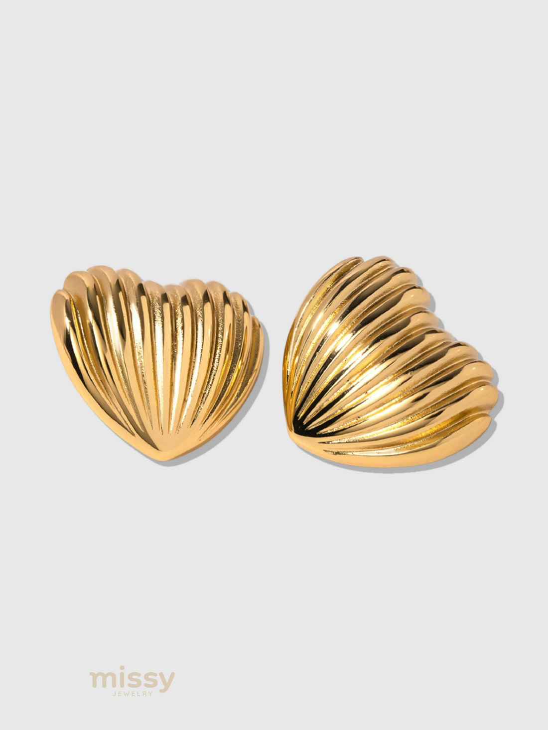 Kylar Striped Heart Studs