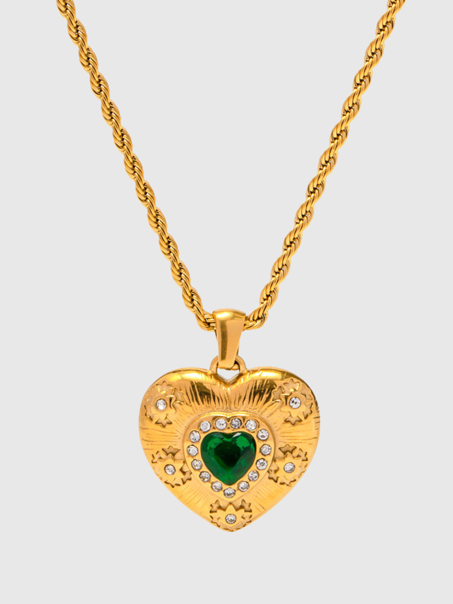 Aarya Emerald Heart Necklace
