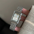Square Dial Bracelet Watch - Silver with White Dial [AYKA8GOH]