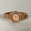 Minimalist Square Bracelet Watch - Rose Gold Band with Apricot Dial [ZSN2S6YP]