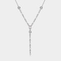 Layered Zircon Pendant Necklace - Silver Multi-Zircon - A Version [NJOJSVIX]