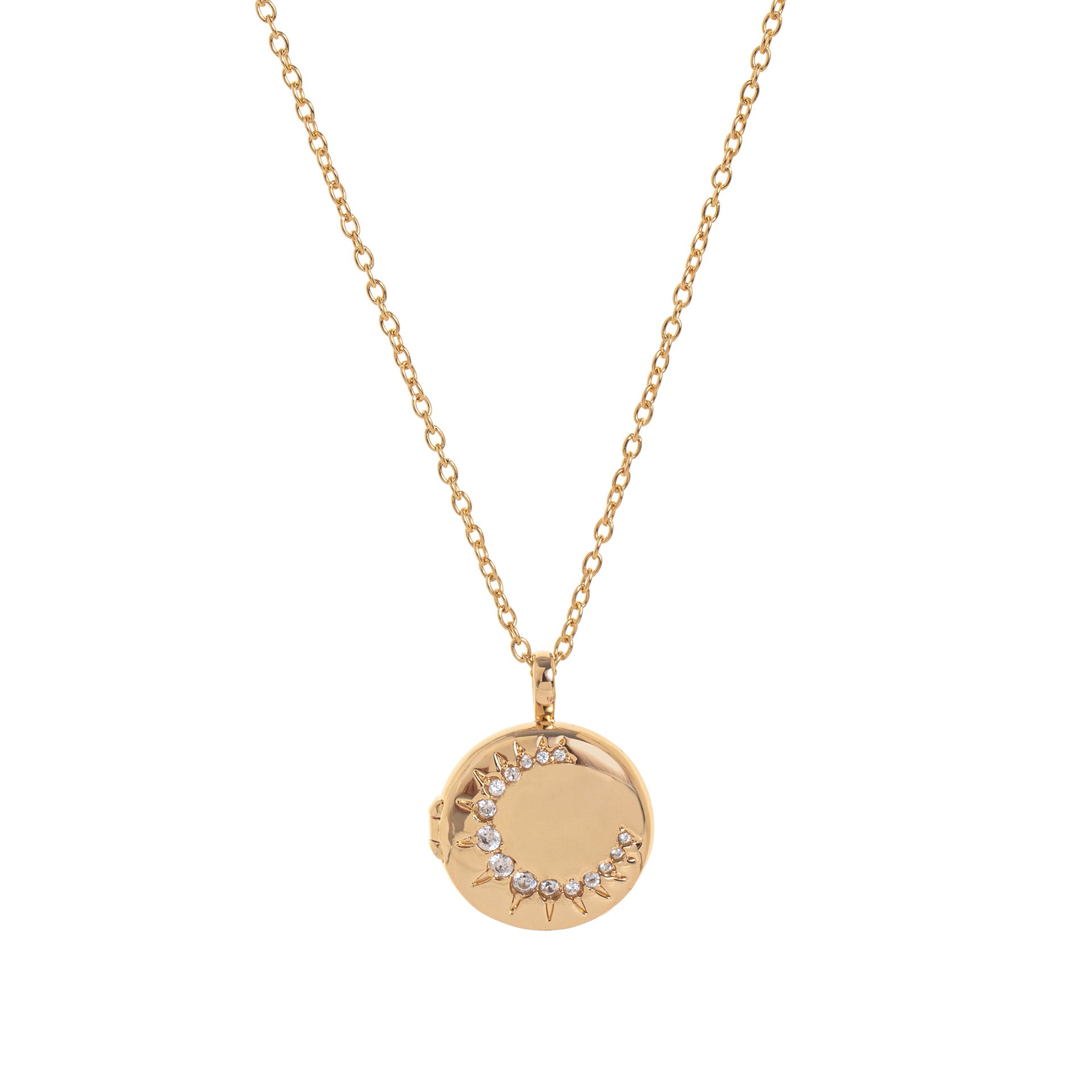 Celestial Locket Pendant Necklace - Round Moon Locket Necklace [JYTL0459]