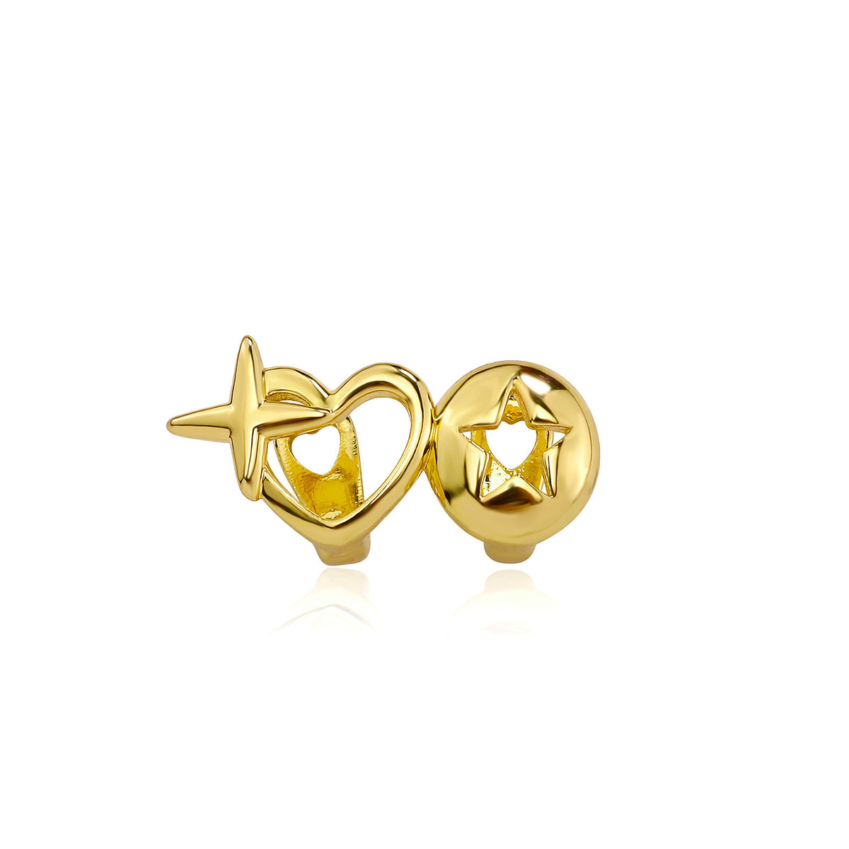 Glossy Electroplated Teeth Grillz - Gold [MSJDEXMH]