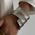 Desire Hammered Cuff Bracelet - Silver [LCPQUG4A]