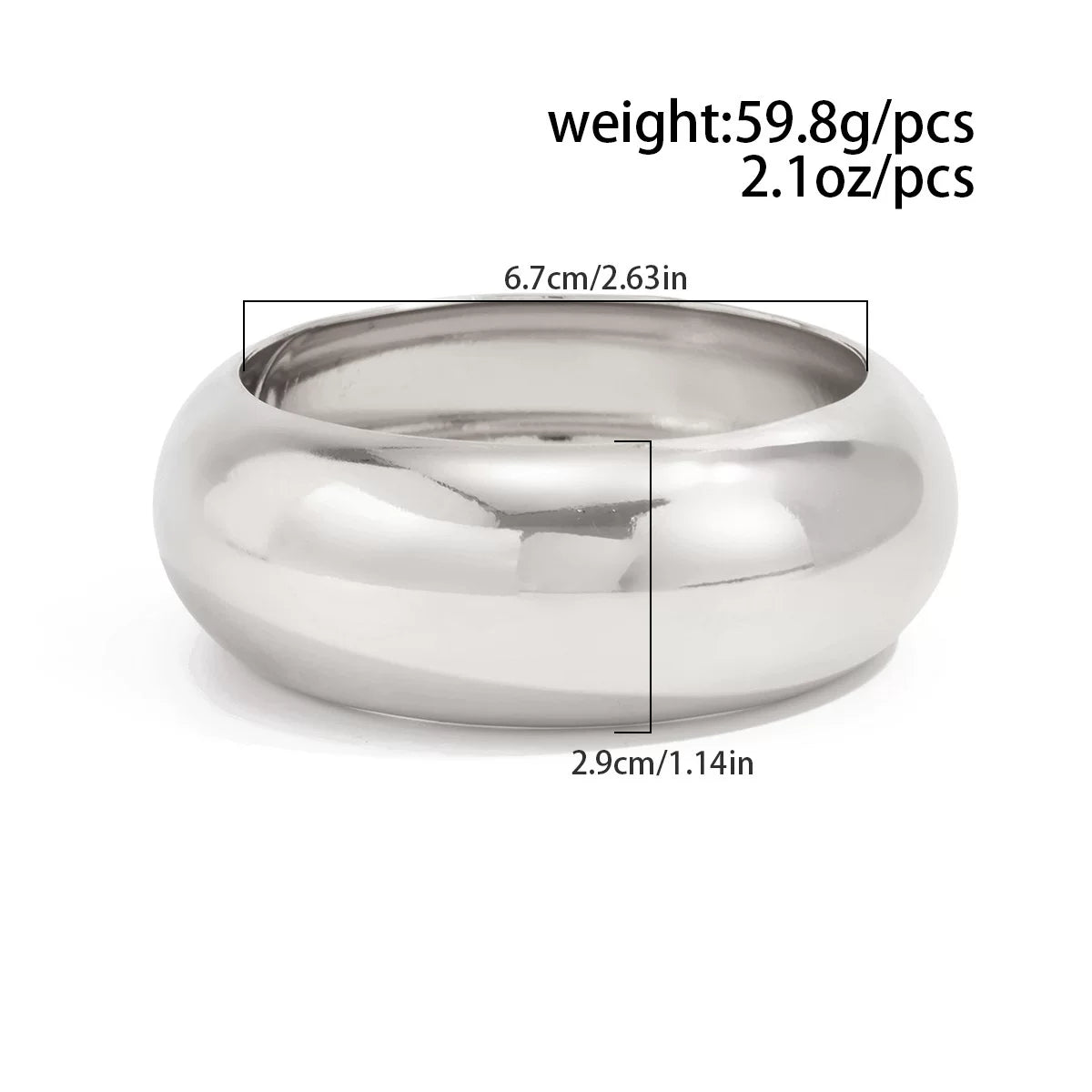 Irregular Silver Cuff Bracelet - Silver [WDWNQBCZ]
