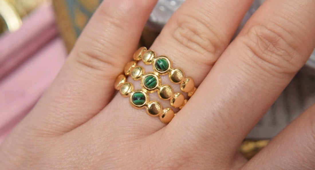 Isabella Malachite Gemstone Vintage Ring