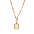 Floating Glass Locket Pendant Necklace - Rectangle Clear Locket Necklace [YDQ349TB]