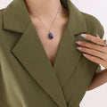 Izzabella Natural Stone Pendant Necklace - Steel Purple Natural Stone [CHNMGHO2]