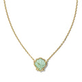Iridescent Shell Pendant Necklace - Blue Necklace [E0X3WS6W]