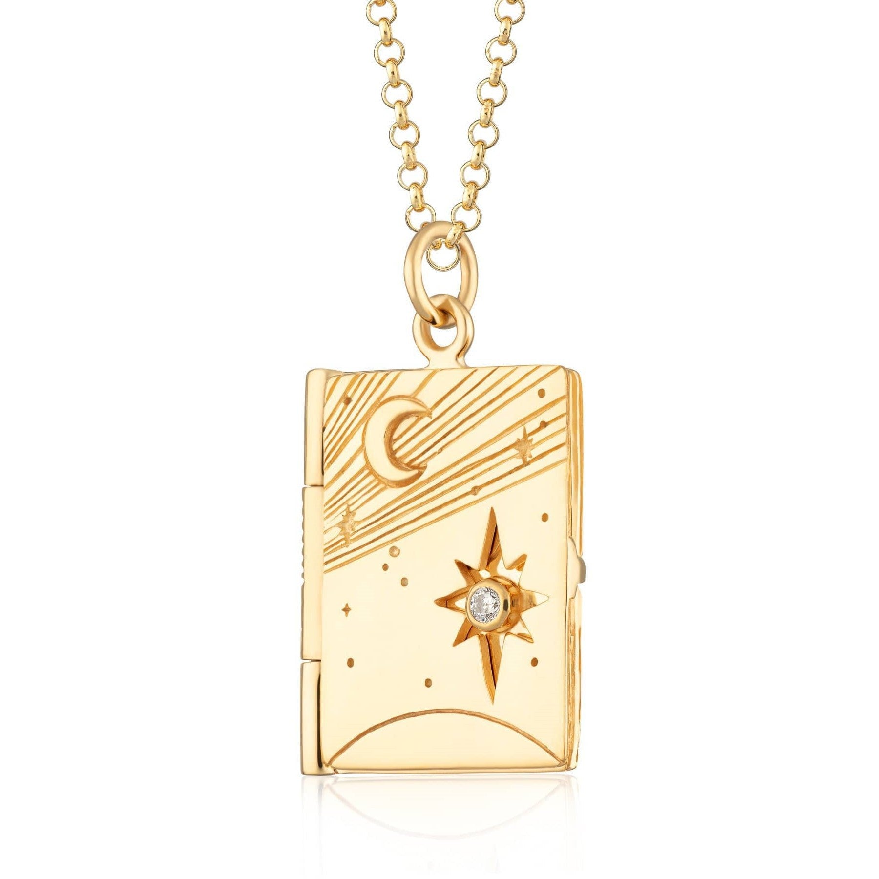 Kai Keepsake Locket Necklace - Moon Star Locket Necklace [7K72NK01]