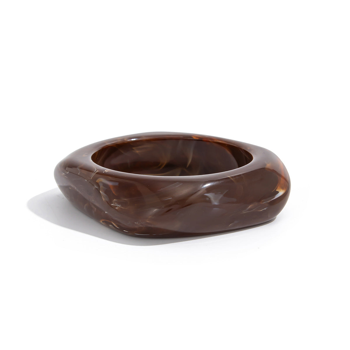 Maryn Asymmetrical Smudged Resin Bangle - Dark Brown [329JIFM6]