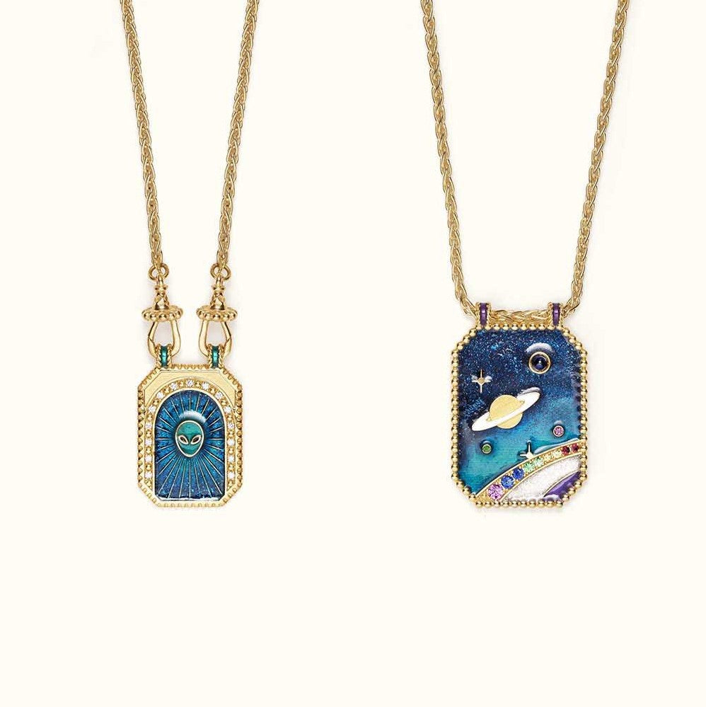Celestial Tarot Pendant Necklace - Alien [ZJIRPCMA]