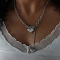 Jaeleigh Delicate Double Heart Necklace - Silver [8L3OAE9F]