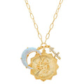 Zodiac Crescent Moon Pendant Necklace - Sagittarius [IHLTKSA8]