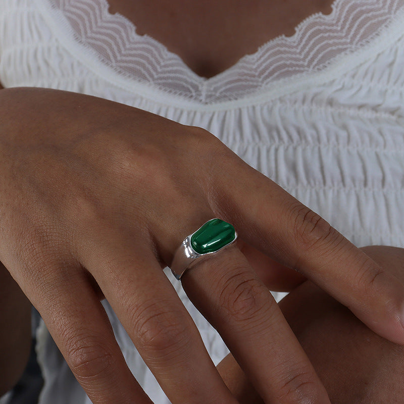 Boston Irregular Emerald Ring - Steel Ring [I8H9FZNV]