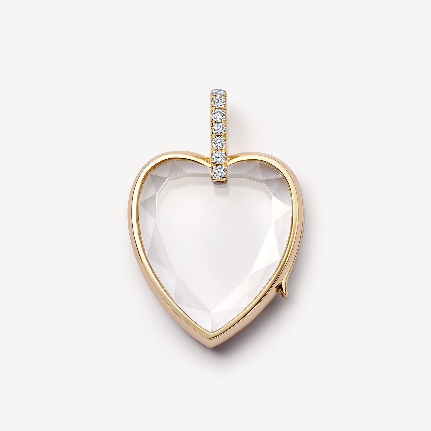 Floating Charm Locket Necklace - Heart Transparent Locket Necklace (O-Chain) [6PJ2HH98]