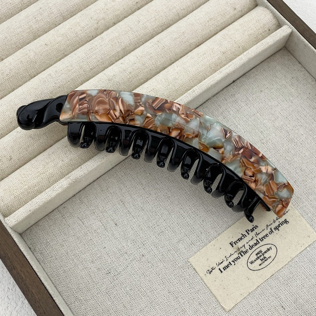 Eleonore Acetate Banana Clip - Coffee [CN7I4Q5V]