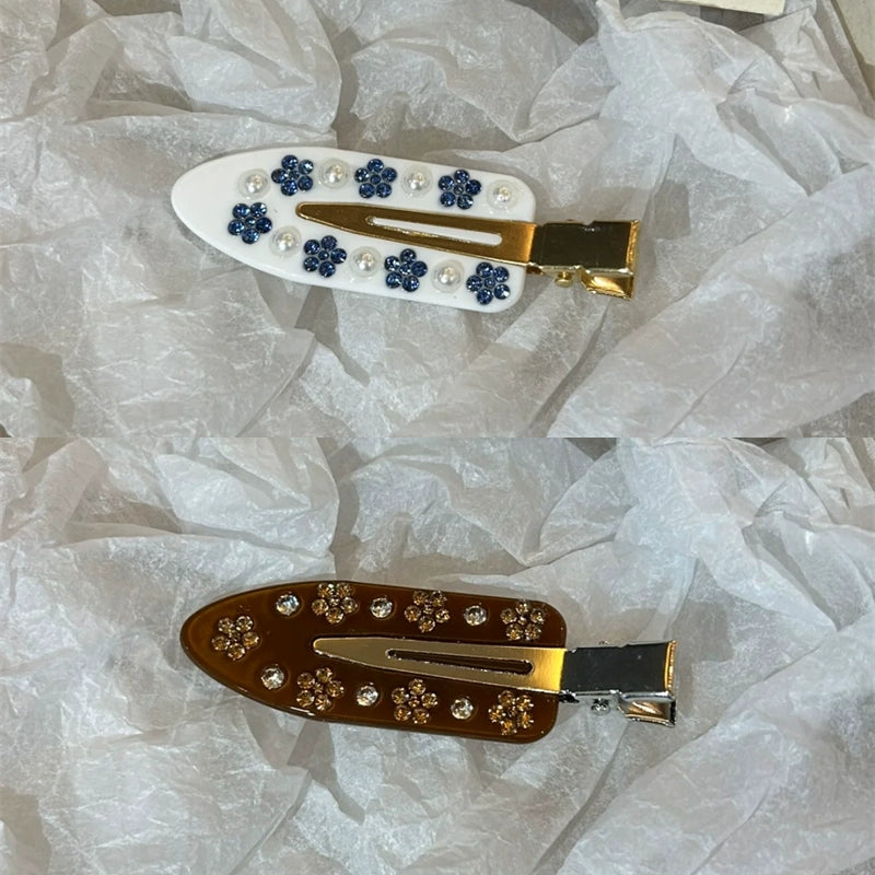 Malika Acetate Hair Clip - Blue Flower + Coco Tortoiseshell