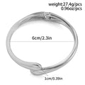 Open Cuff Bangle Bracelet - Silver Teardrop [8QRVRD3C]