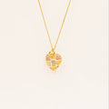 Heart Locket Pendant Necklace - Striped Heart Locket Necklace [DOHAVNCR]