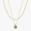 Green Aventurine Natural Stone Necklace - Green Aventurine Necklace [NWMCOB2L]