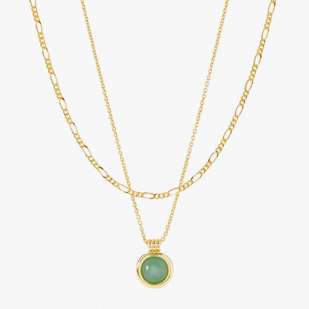 Green Aventurine Natural Stone Necklace - Green Aventurine Necklace [NWMCOB2L]