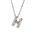 Aiyanah Glossy Bubble Letter Necklace - Silver H [AHZNRDQI]
