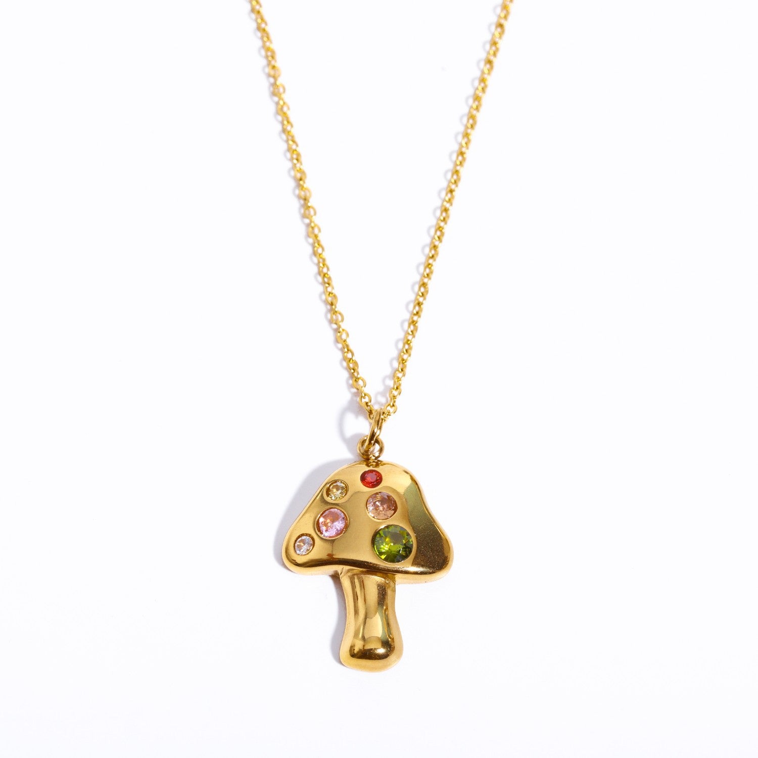 Mushroom Pendant Necklace - Gold [EE034FGN]