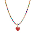 Colorful Heart Resin Pendant Necklace - Colorful Zircon Heart Necklace [LVAQLZ7F]